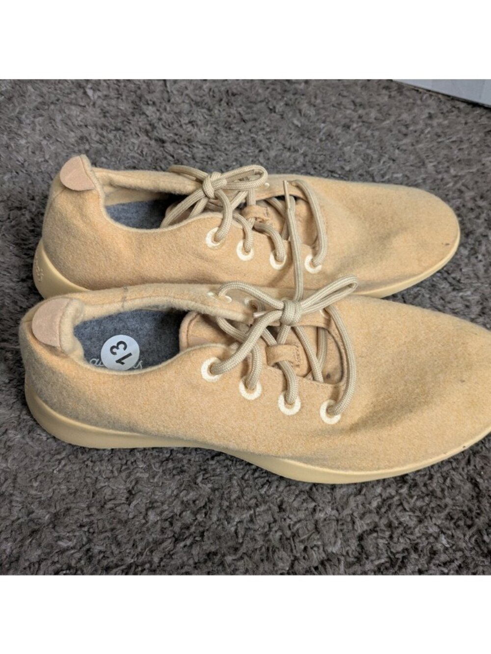 Allbirds Woolrunners Yellow Men size 13 Merino Wool 1026 - Picture 5 of 9